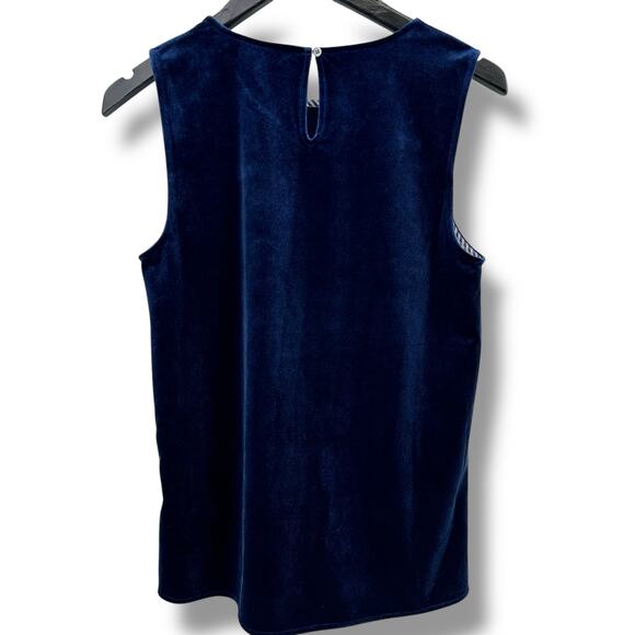Vineyard Vines Velvet Knit Shell Tank Top Womens Size XS Deep Bay Blue - Picture 2 of 5